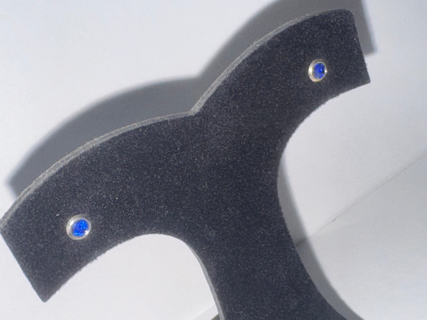 5 Mm Round Sapphire Blue Cz And Sterling Post Earrings