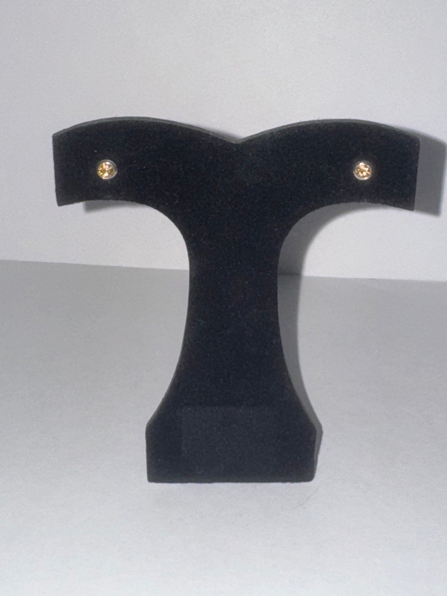 5 Mm Round Topaz Yellow Cz And Sterling Post Earrings