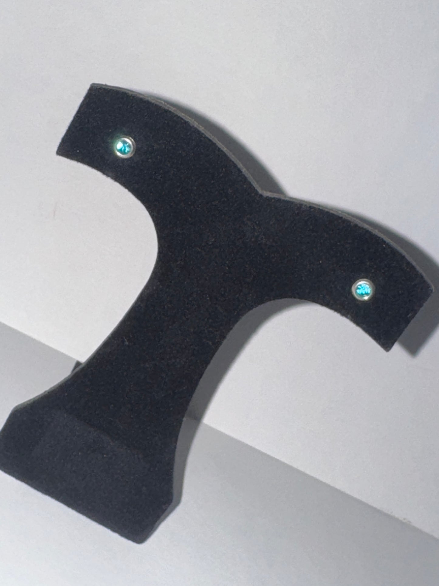 5 Mm Round Aqua Blue Cz And Sterling Post Earrings