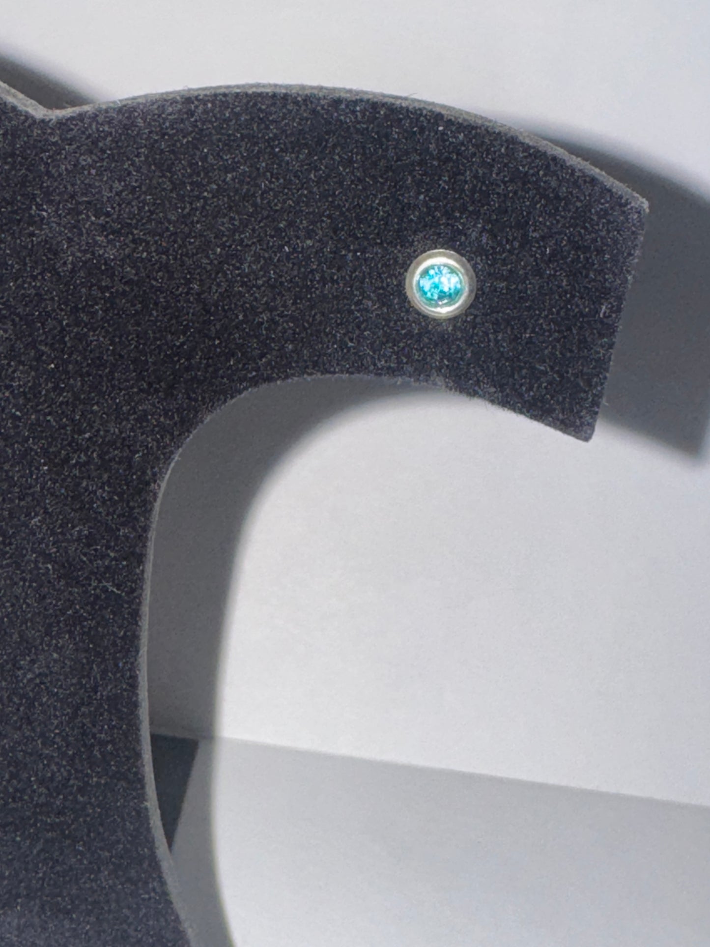 5 Mm Round Aqua Blue Cz And Sterling Post Earrings
