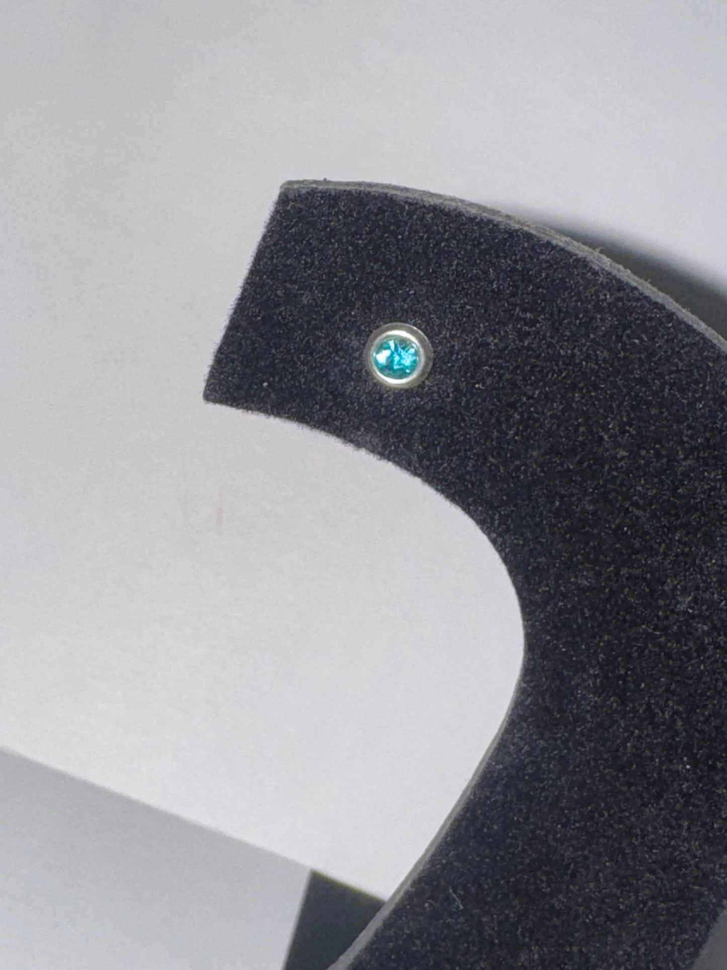 5 Mm Round Aqua Blue Cz And Sterling Post Earrings