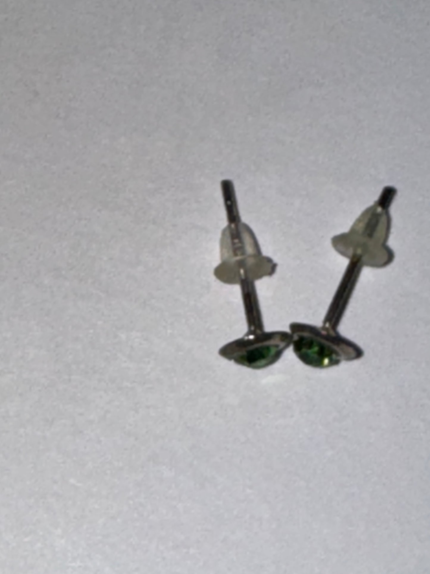 5 Mm Round Green Cz And Sterling Post Earrings