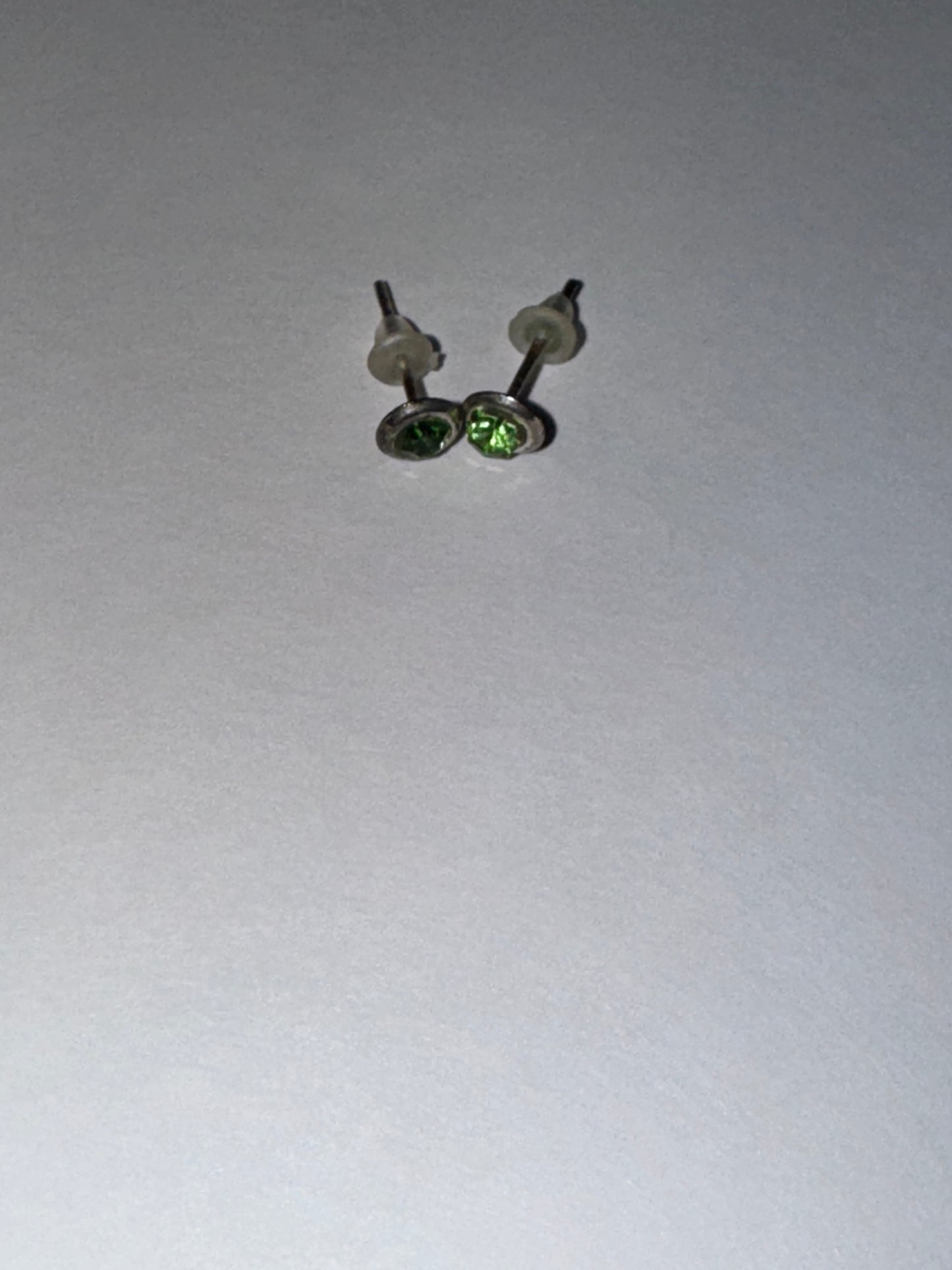 5 Mm Round Green Cz And Sterling Post Earrings