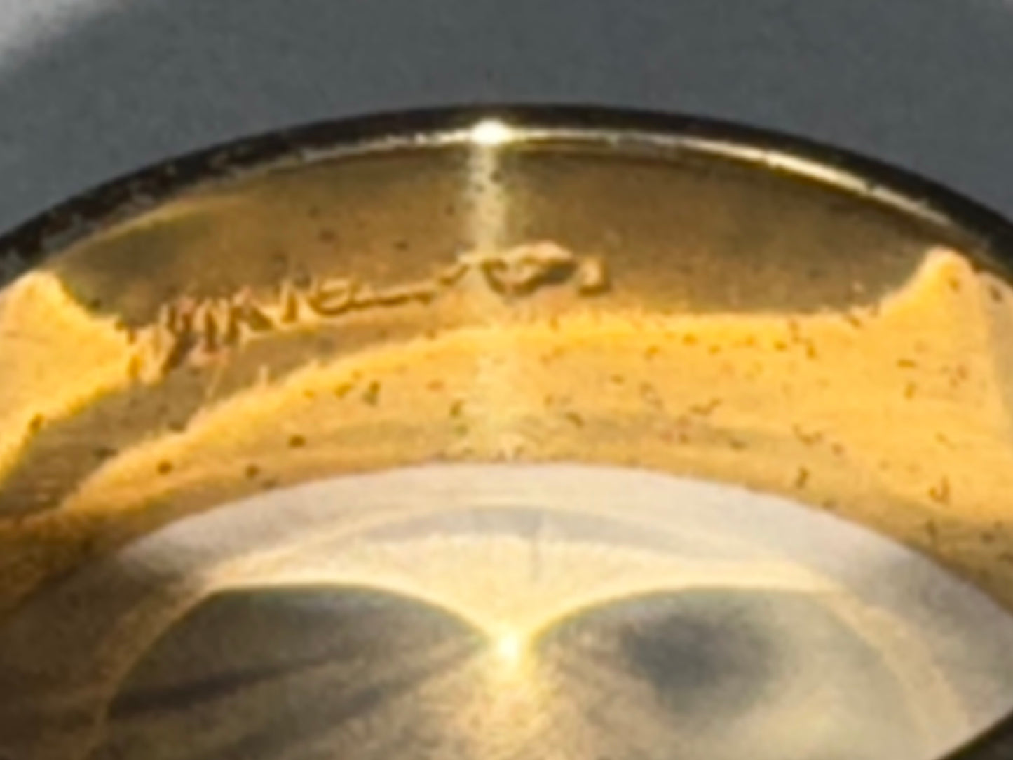 14Kt Gp Wide Band ring with Cz, Size 5