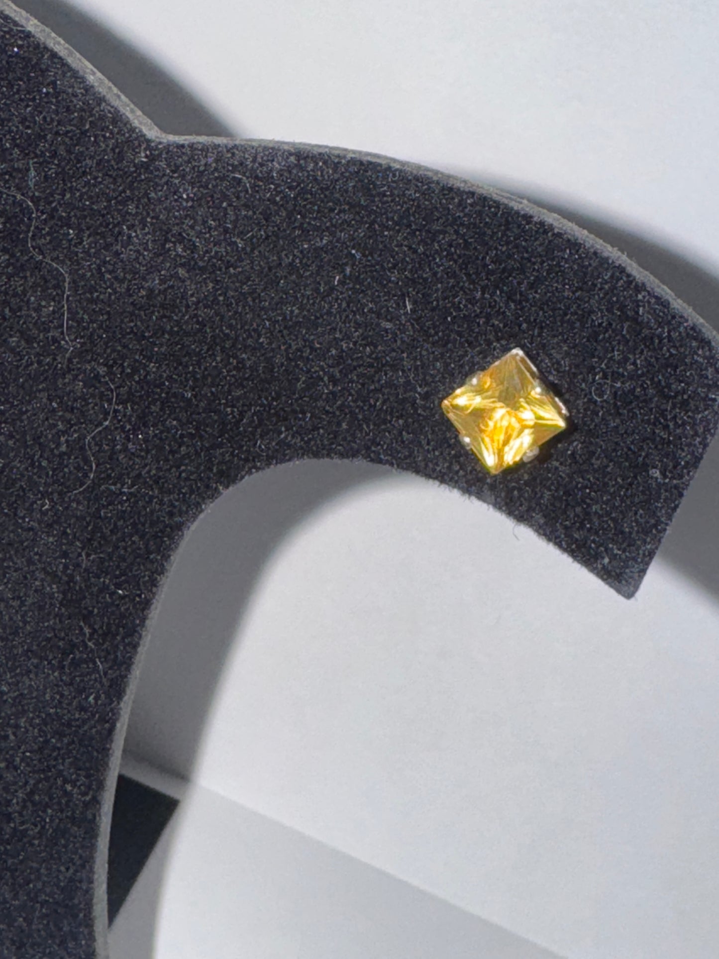 6.72Mm Square Clear Cz And Sterling Post Earrings