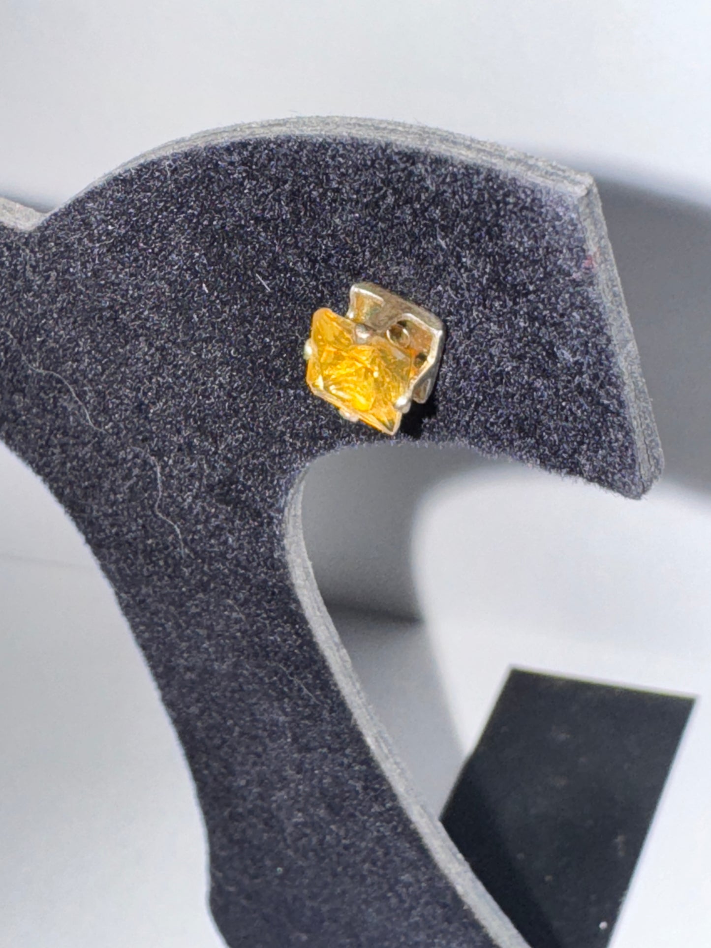 6.72Mm Square Clear Cz And Sterling Post Earrings