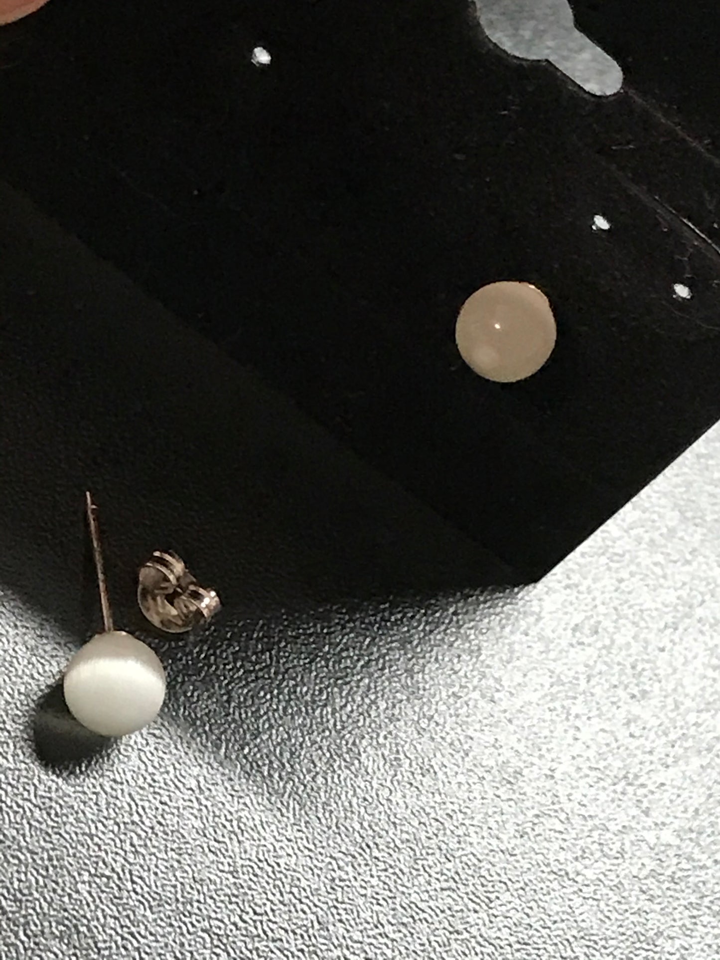 6mm Round Cats Eye Sterling Silver Post Earrings