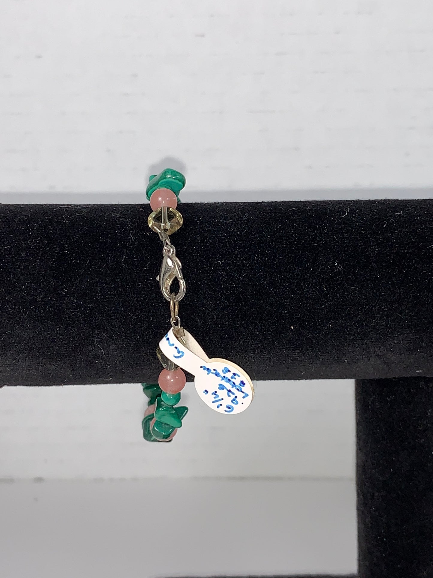 6 1/4" Malachite and Cherry Quartz Bracelet