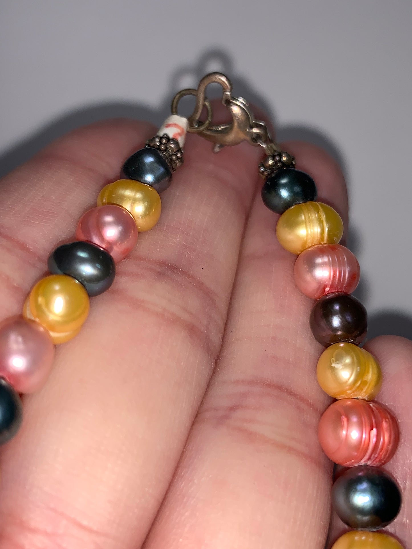 7 1/2" Freshwater Pearl And Opal Bracelet
