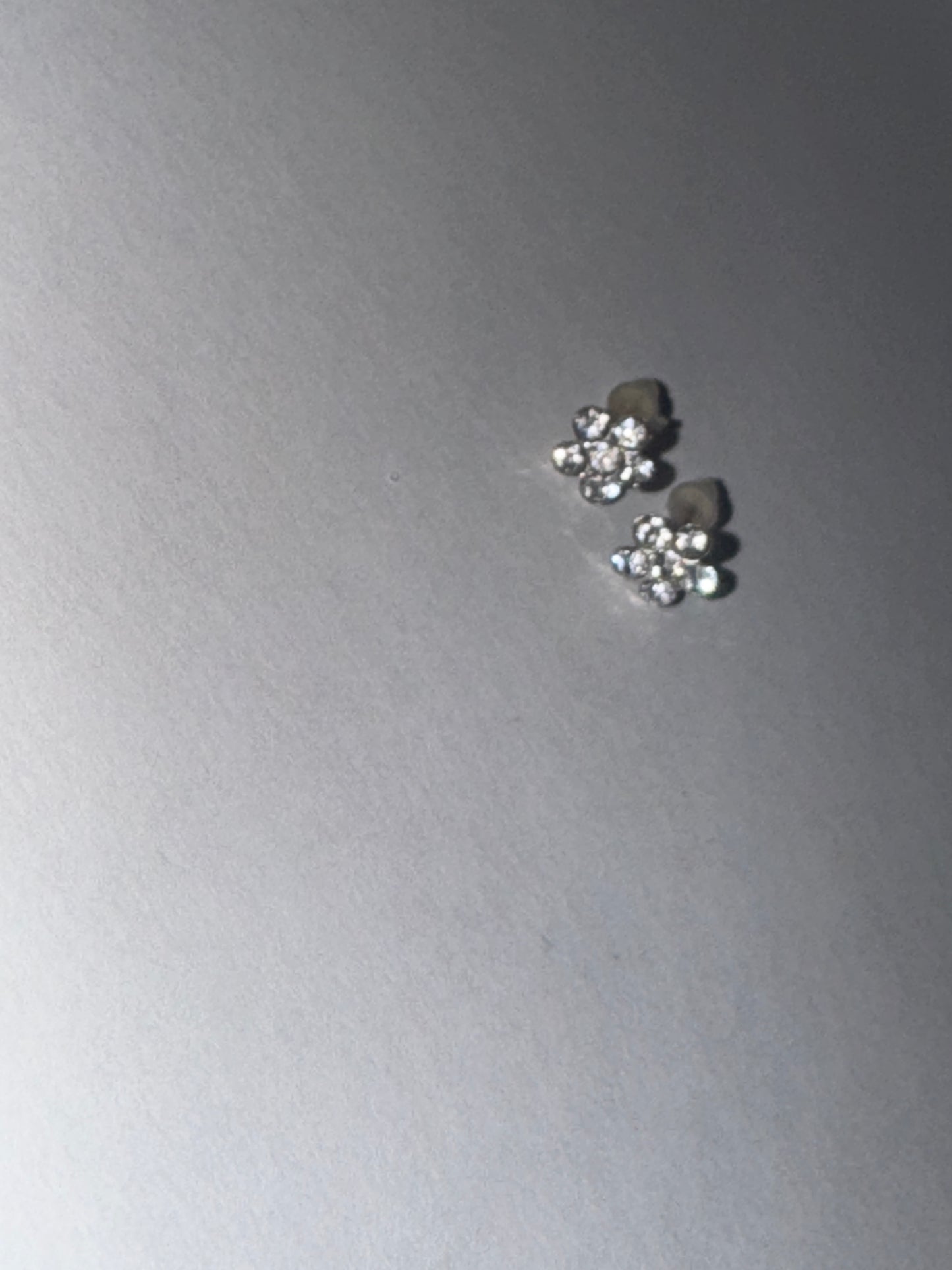 7mm Clear Flower Cz And Sterling Post Earrings