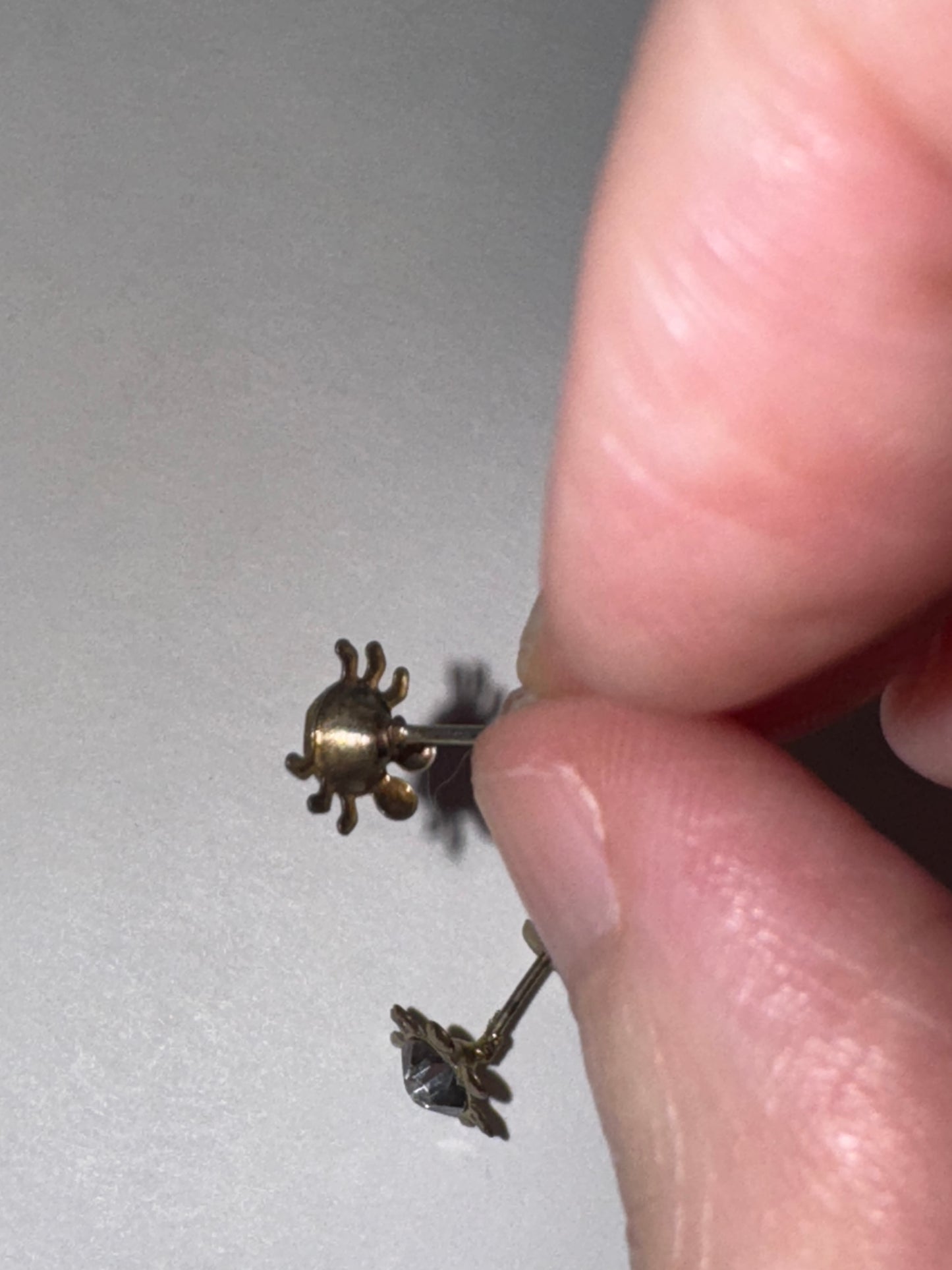 Clear Cute 8.25mm Sterling Silver Spider Post Earrings