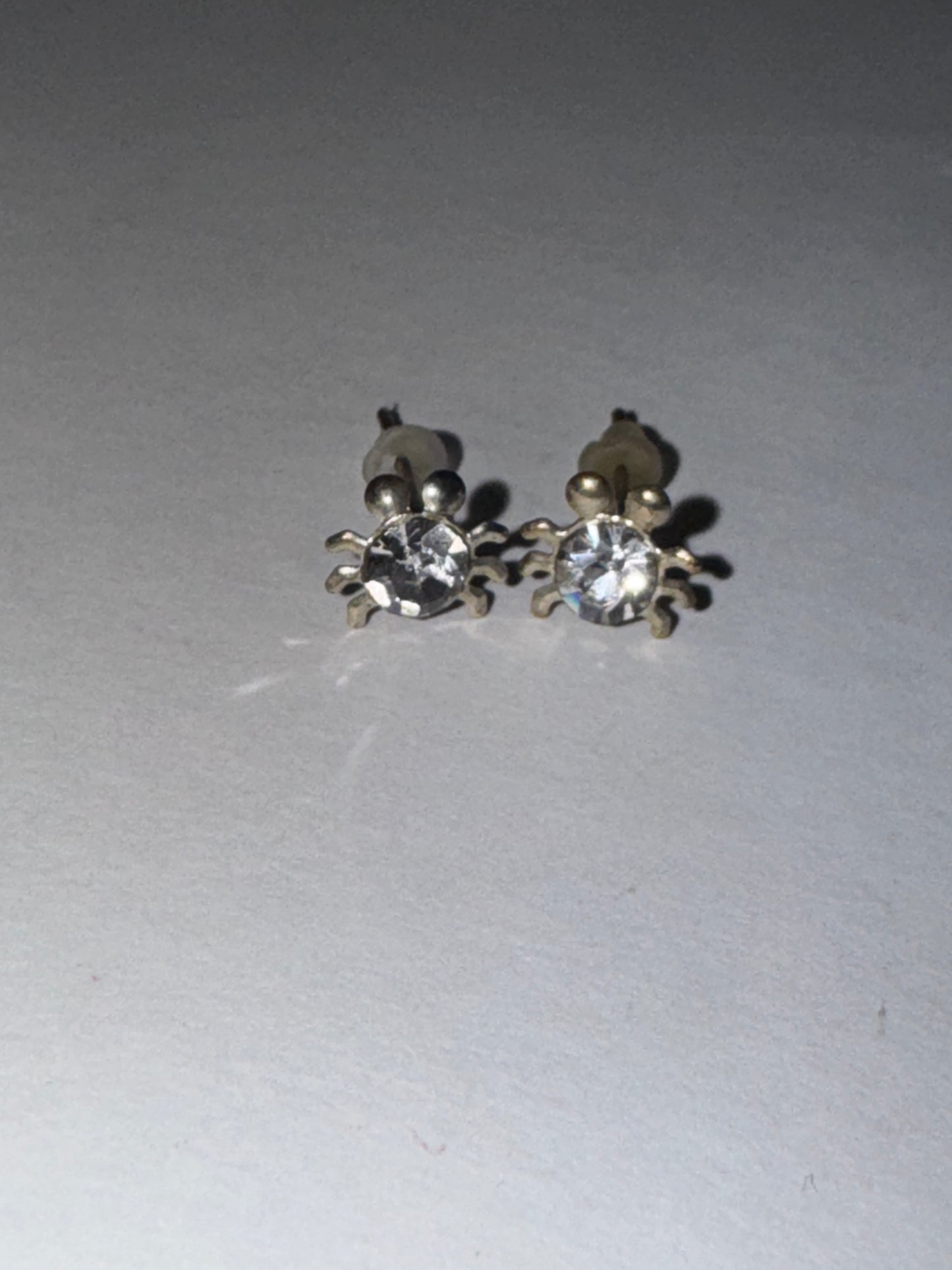 Clear Cute 8.25mm Sterling Silver Spider Post Earrings