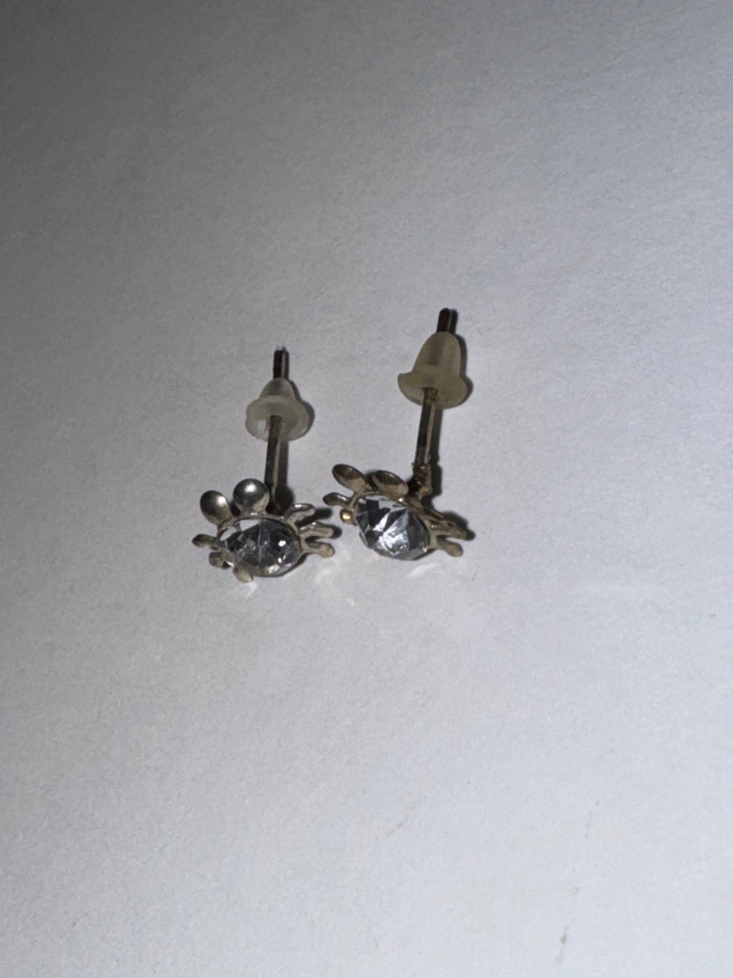 Clear Cute 8.25mm Sterling Silver Spider Post Earrings