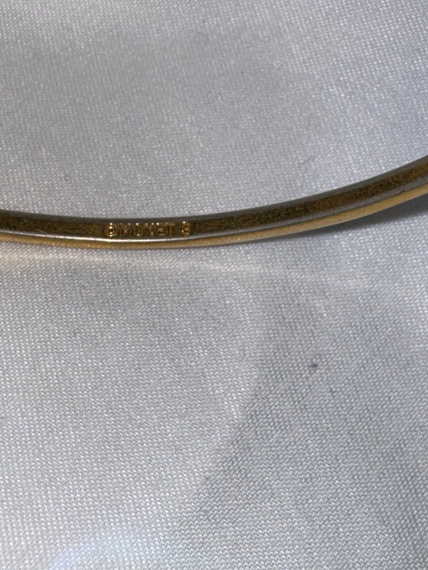 8" Vintage Monet Goldtone Faceted Bangle Bracelet