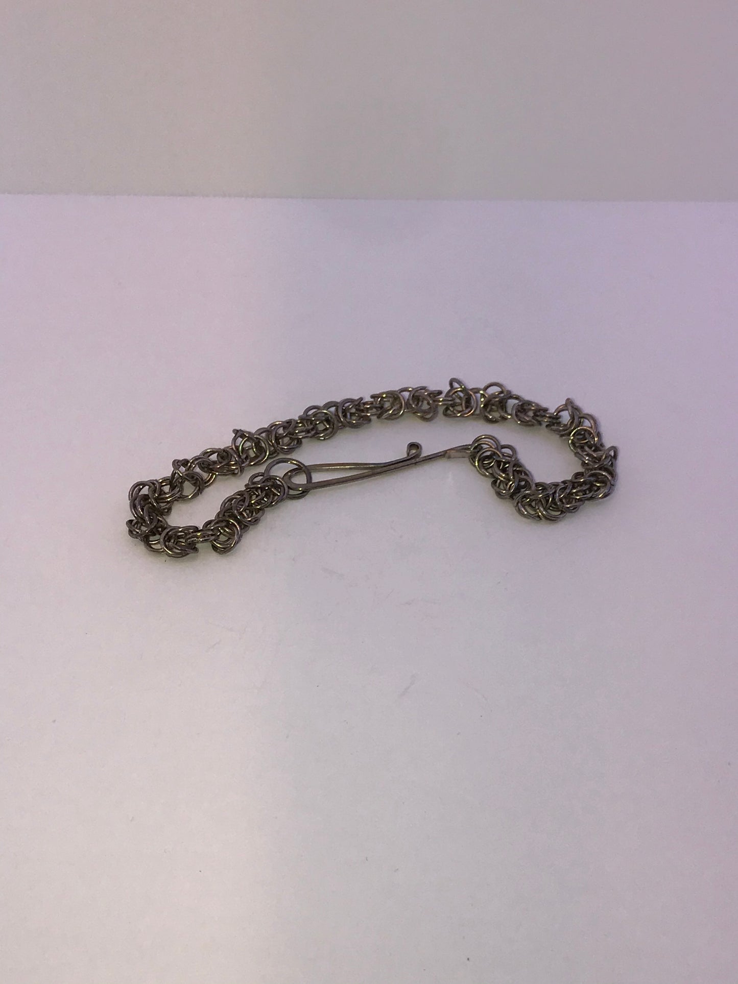 9 3/4" Sterling Silver Byzantine Chainmail Bracelet