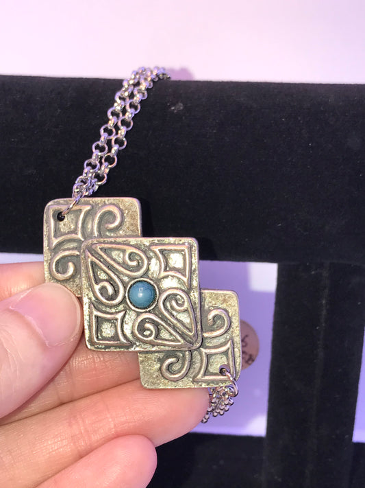 7 1/2" Howlite and Silver Bracelet