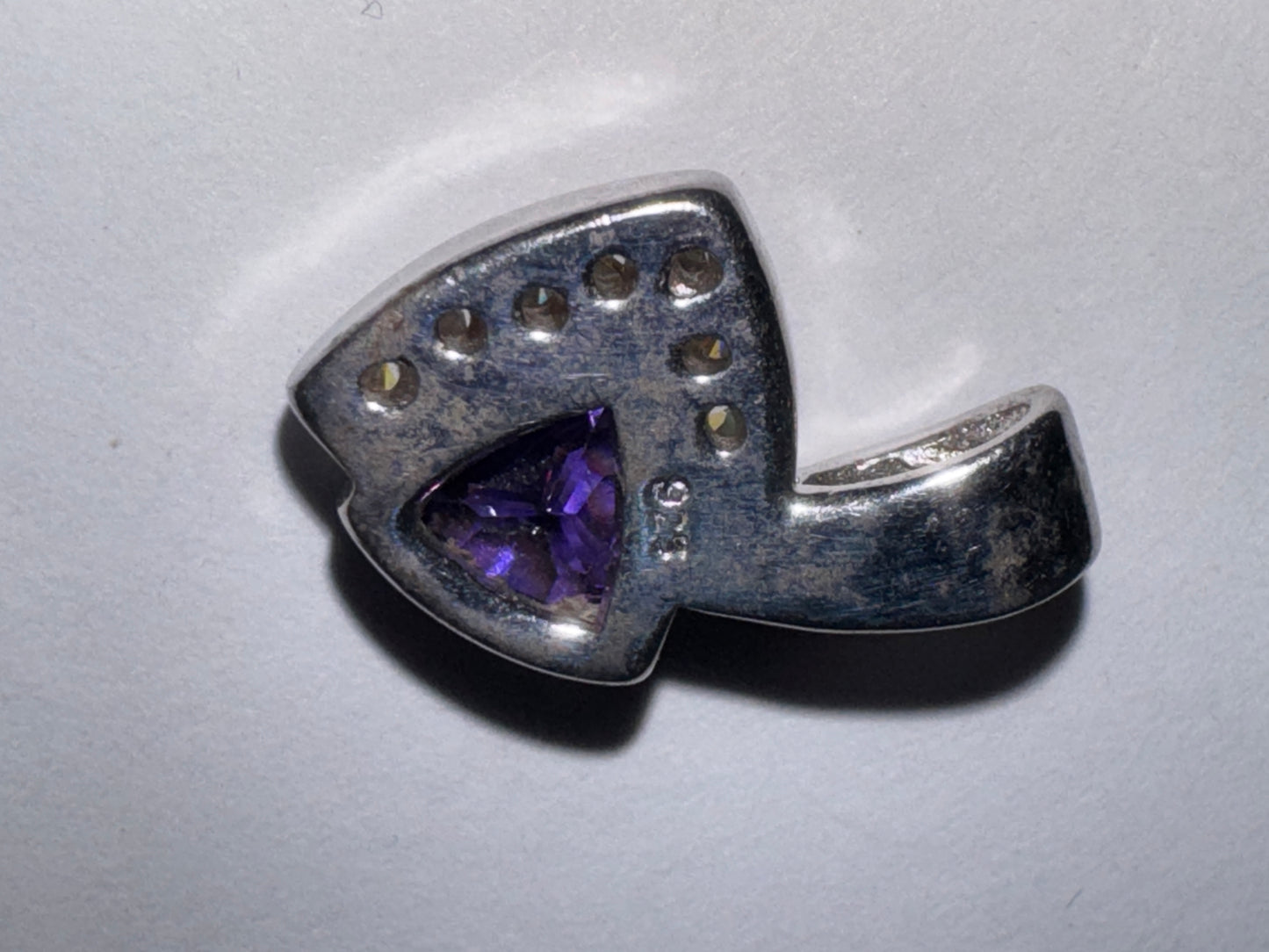 Amethyst, Opal and White Topaz Sterling Silver Pendant