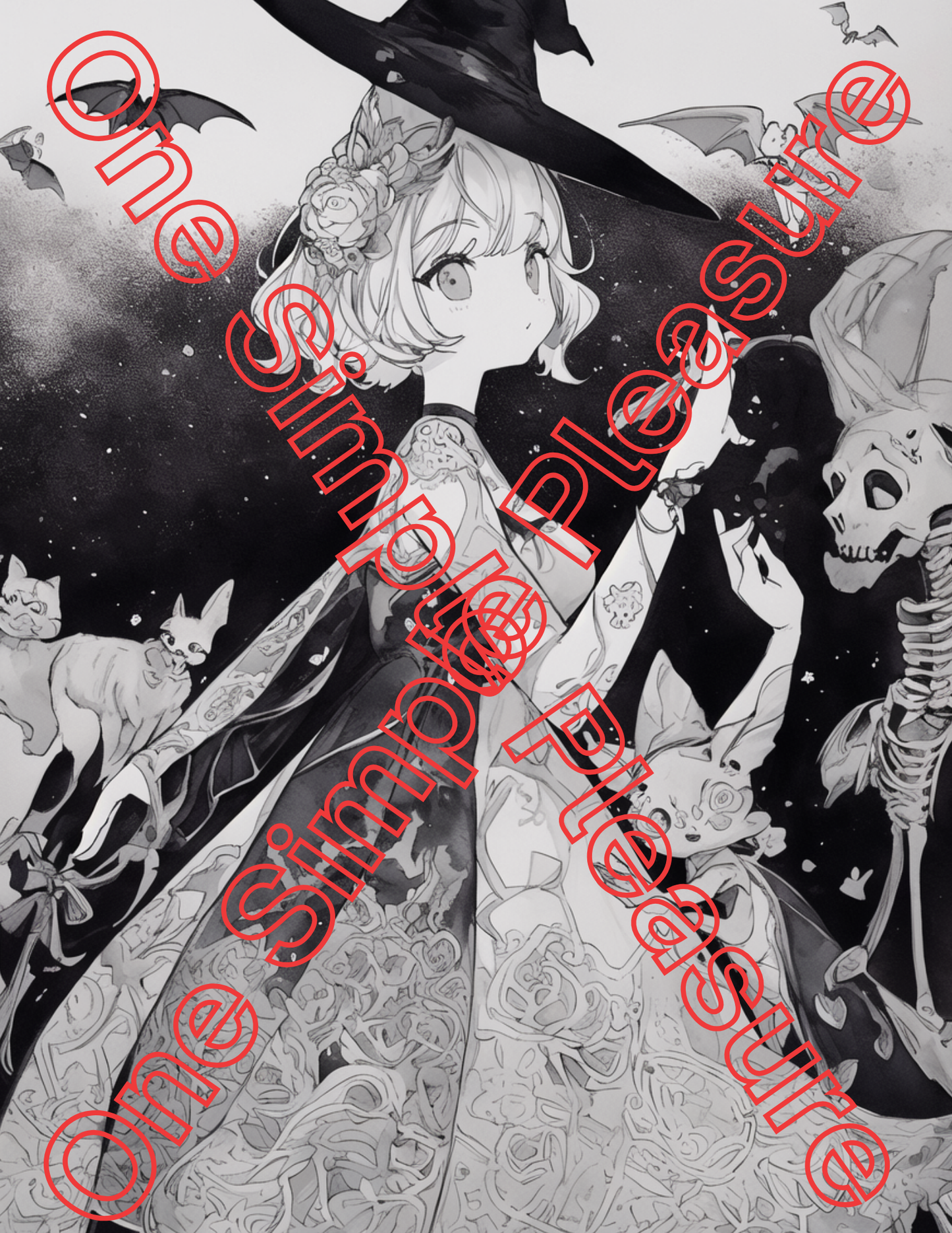 Witch and Halloween Coloring Pages, 33 pages