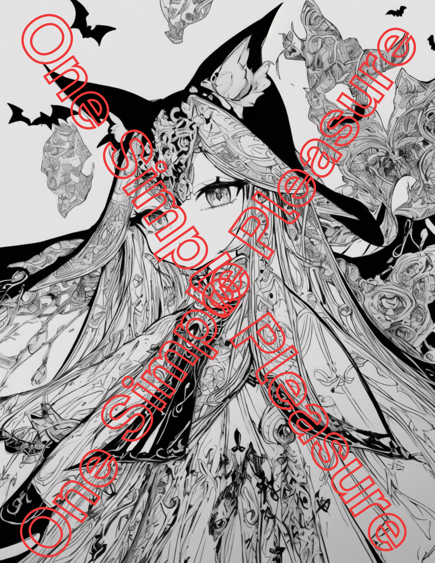 Witch and Halloween Coloring Pages, 33 pages