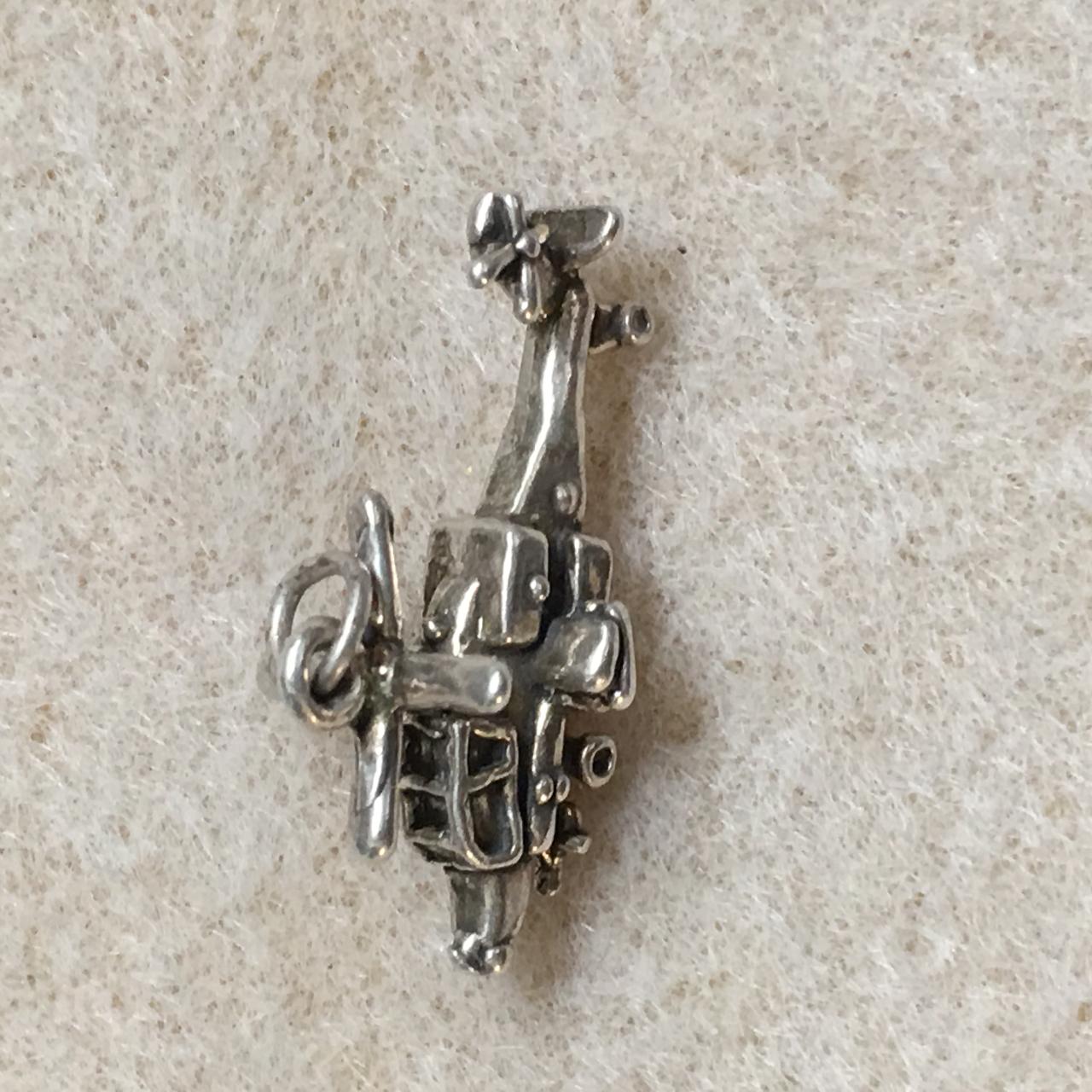 Sterling Silver Helicopter Pendant