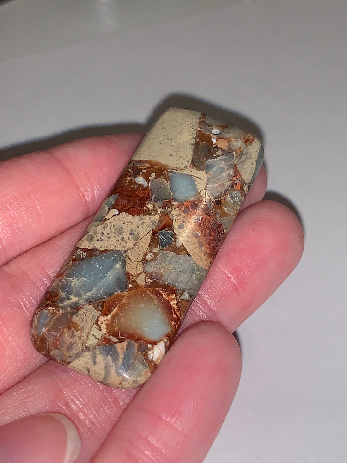 Beige Sea Sediment Jasper Rectangular Focal Drop