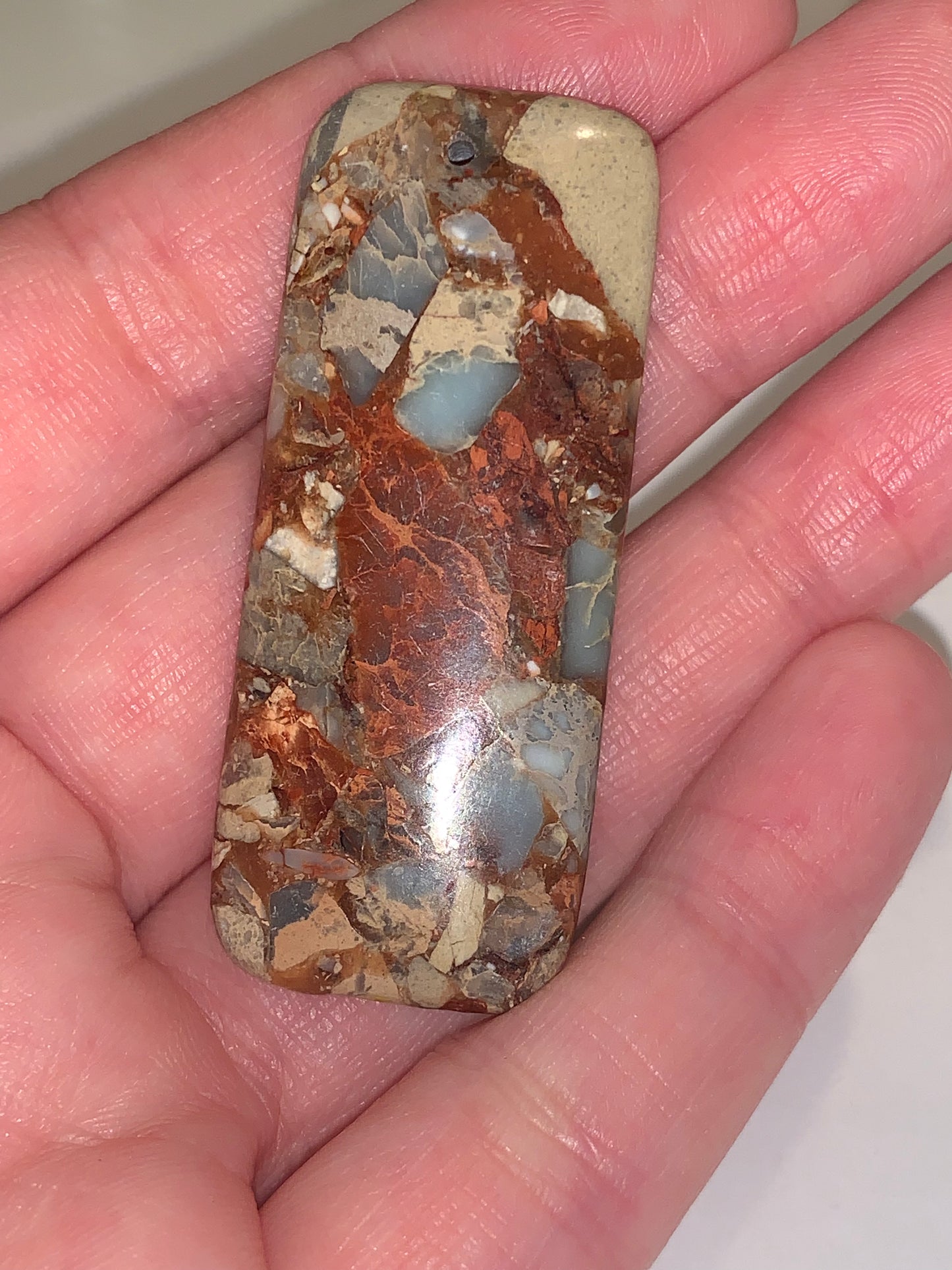 Beige Sea Sediment Jasper Rectangular Focal Drop