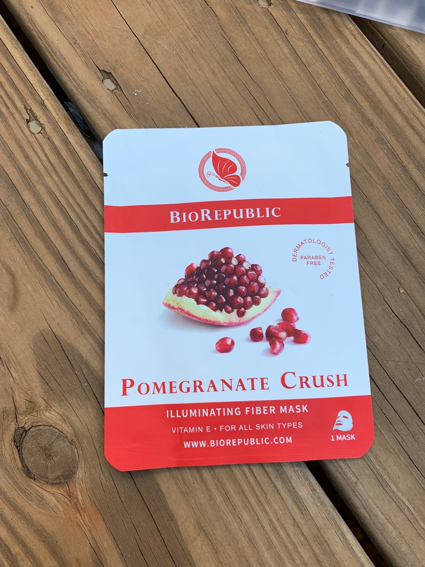 BioRepublic Skincare Illuminating Fiber Face Mask Sheet in Pomegranate Crush