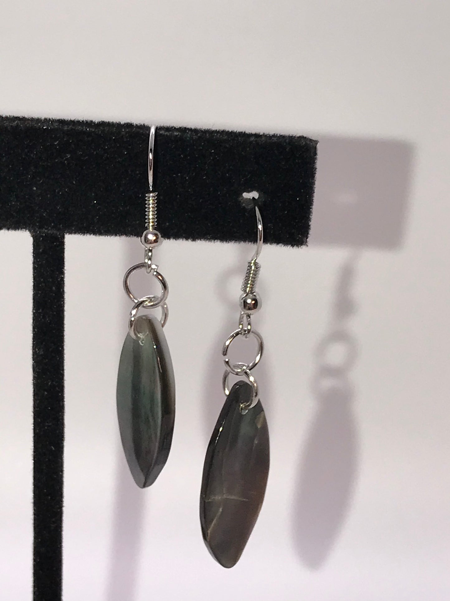 Black Lip Shell Dangle Earrings