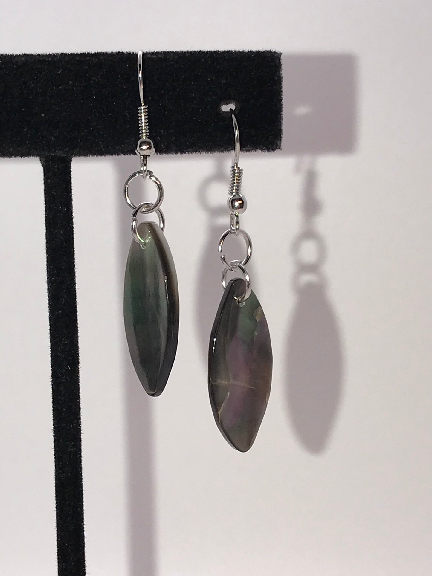Black Lip Shell Dangle Earrings