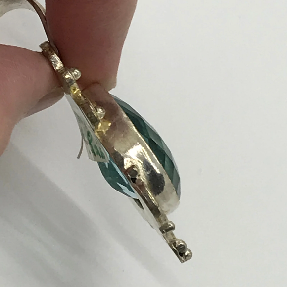 Sterling Silver Swiss Blue Topaz Teardrop Pendant