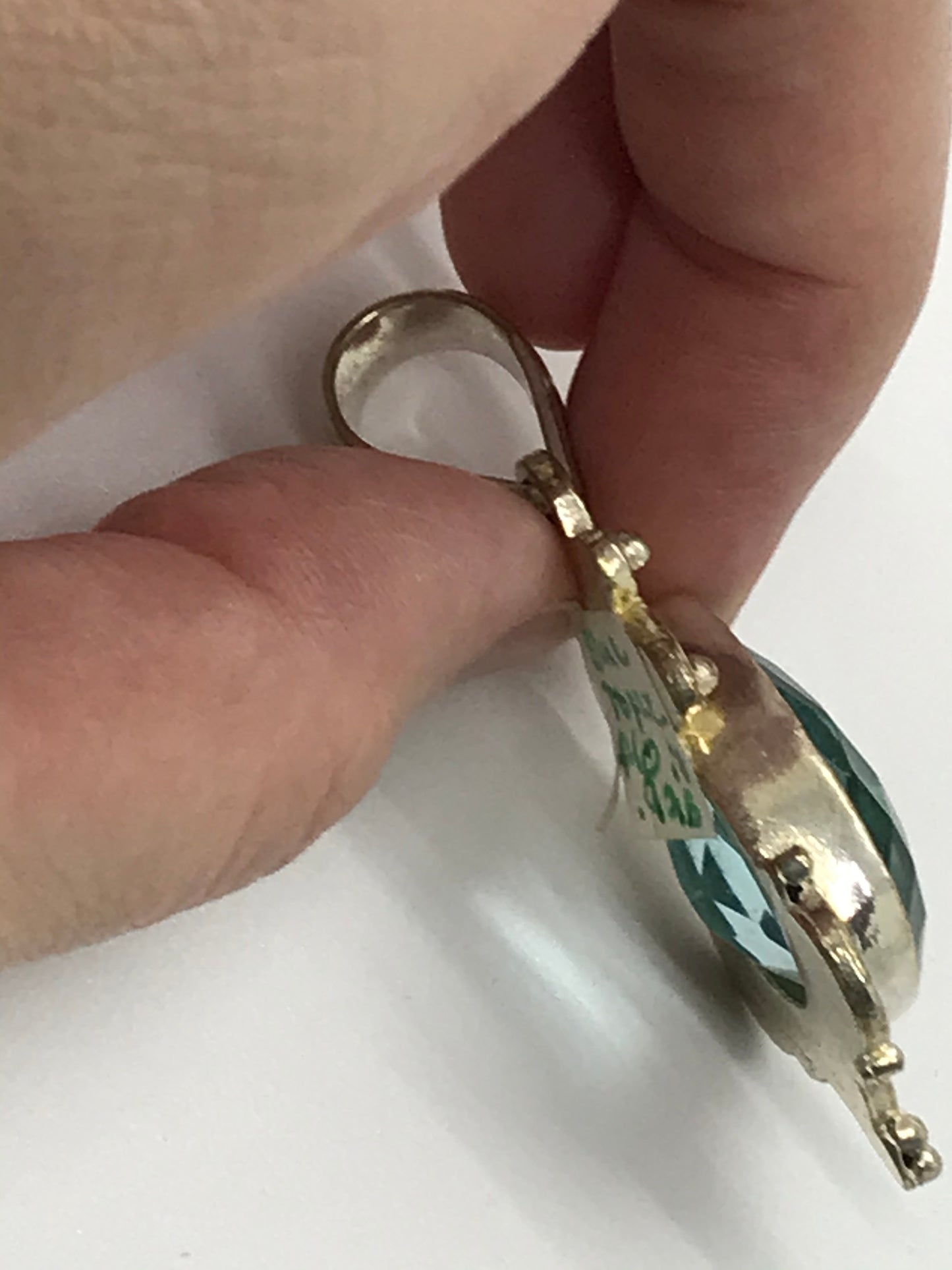 Sterling Silver Swiss Blue Topaz Teardrop Pendant