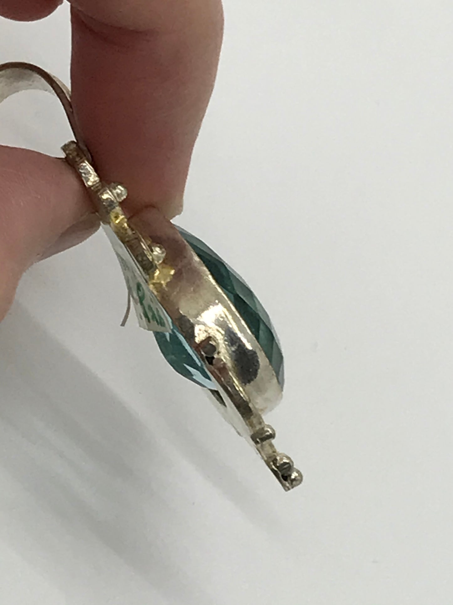 Sterling Silver Swiss Blue Topaz Teardrop Pendant