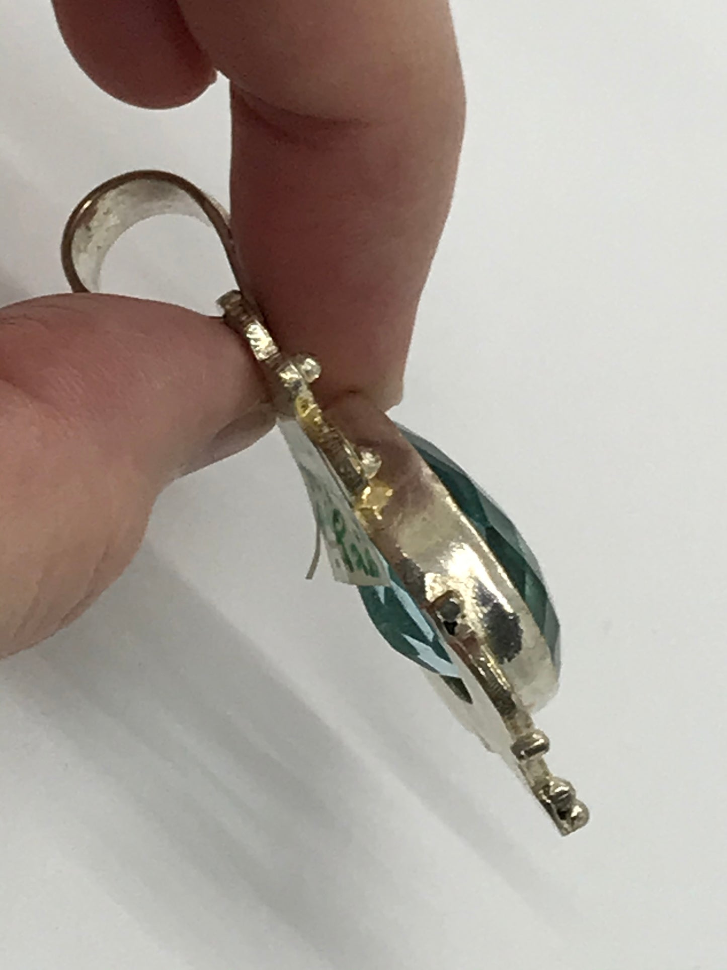 Sterling Silver Swiss Blue Topaz Teardrop Pendant