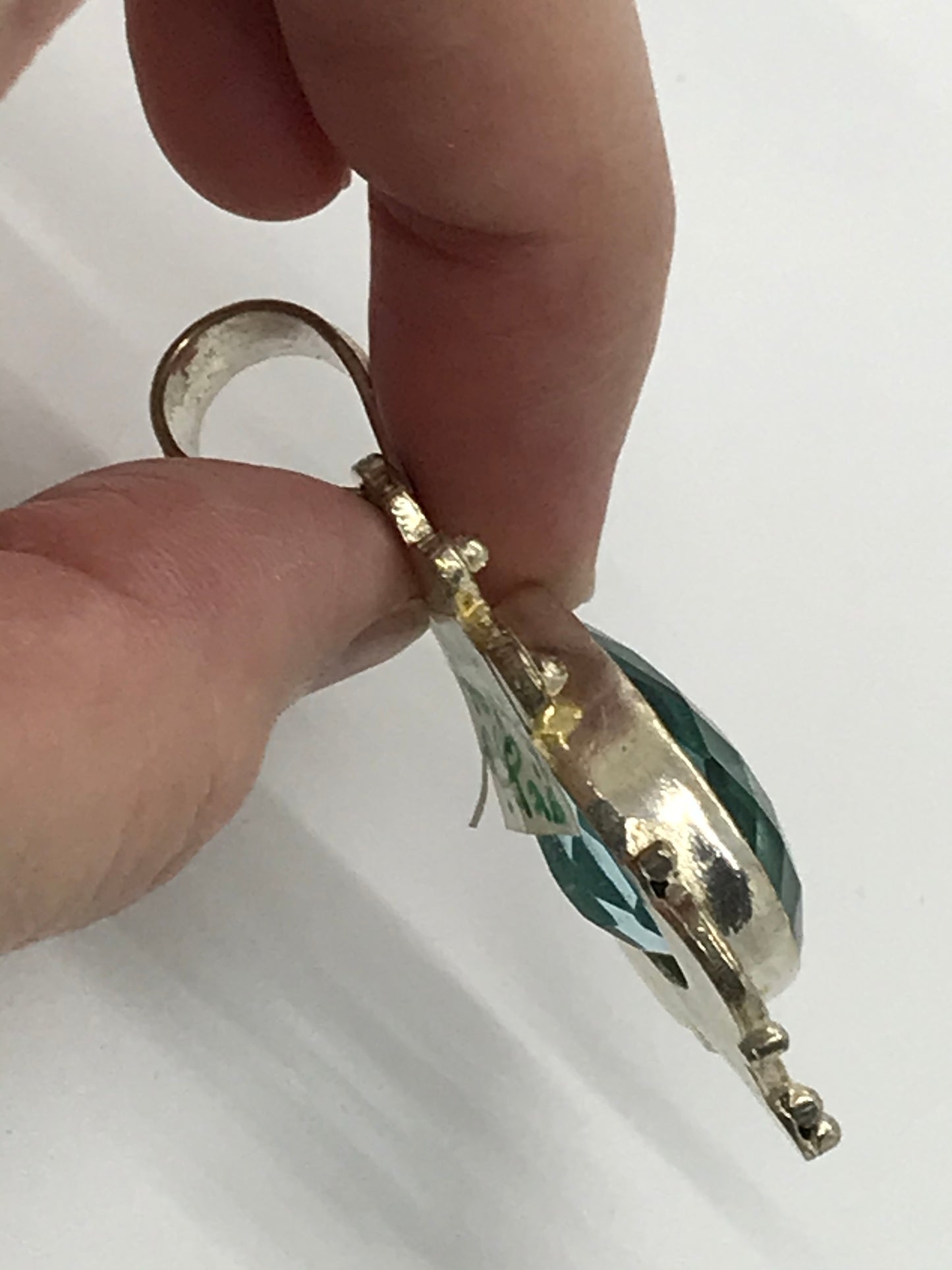 Sterling Silver Swiss Blue Topaz Teardrop Pendant