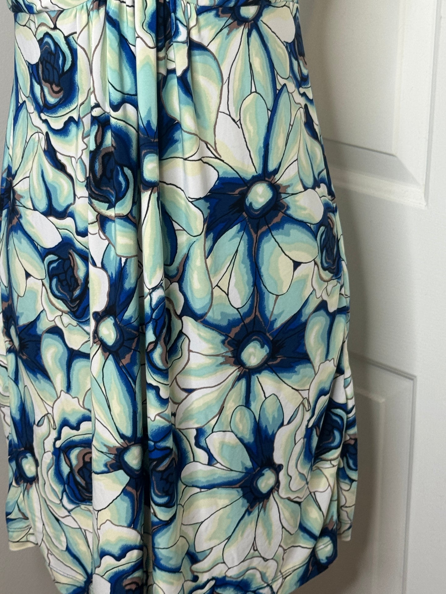 Blue and Deal Strappy Dress by Abrielle, Size Medium