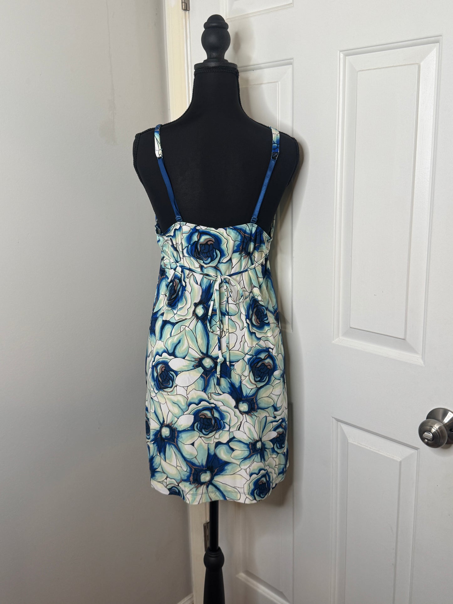 Blue and Deal Strappy Dress by Abrielle, Size Medium