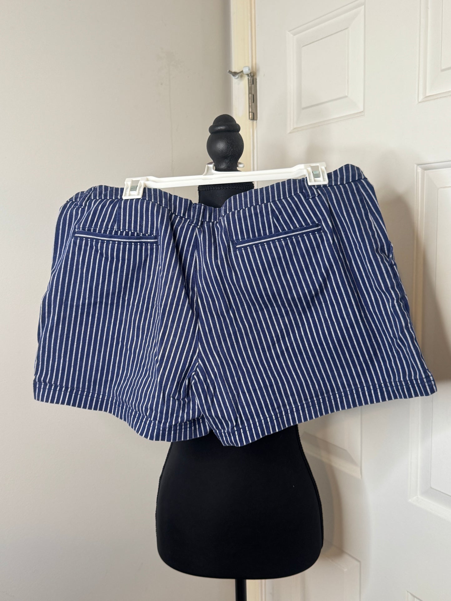 Blue and White Stripe BCG Shorts, Size 16
