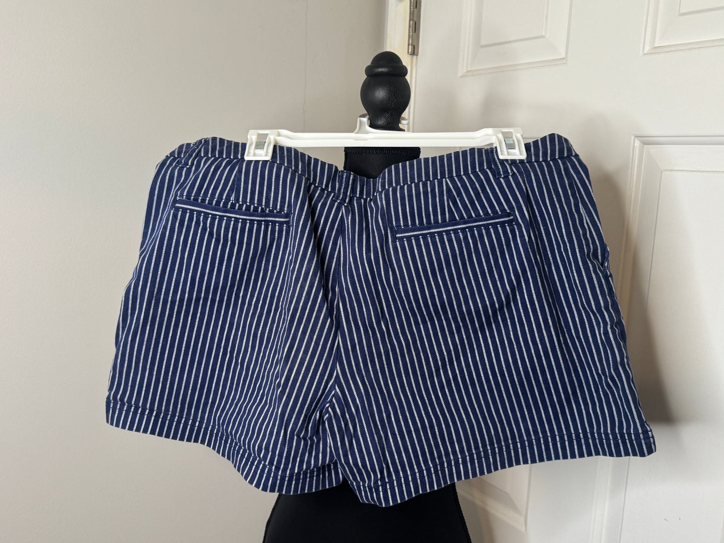 Blue and White Stripe BCG Shorts, Size 16