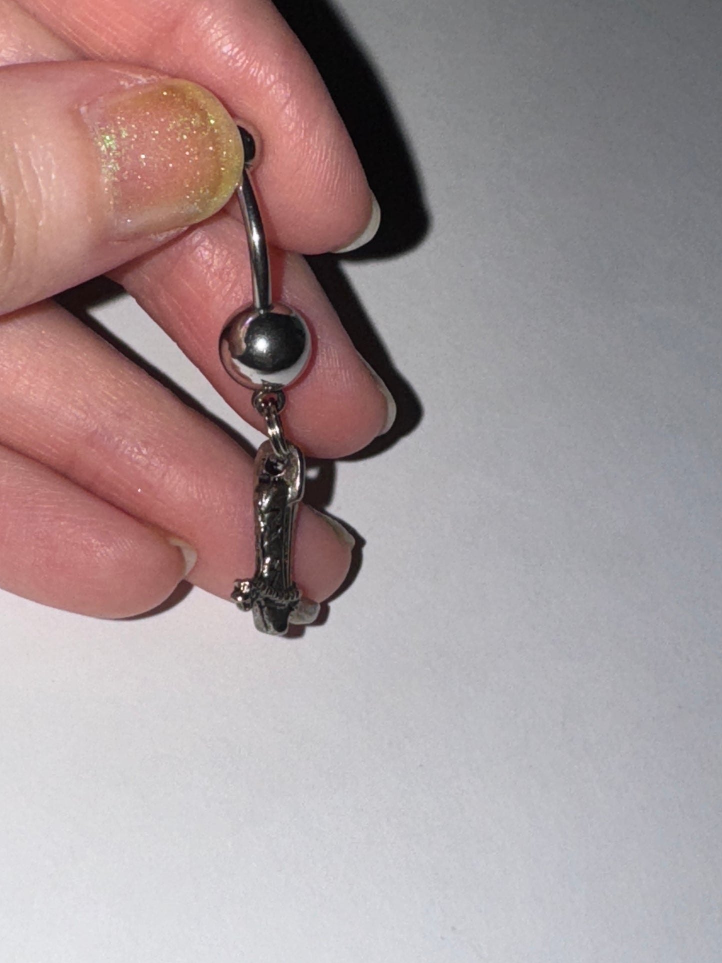 Boot With Spur Dangle Belly Ring