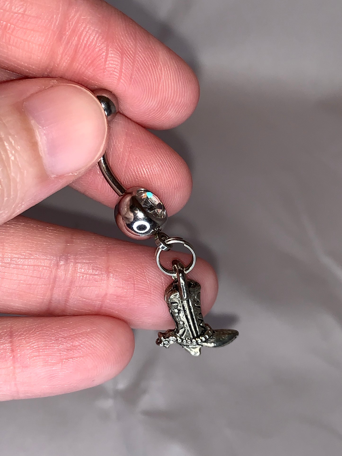 Boot With Spur Dangle Belly Ring
