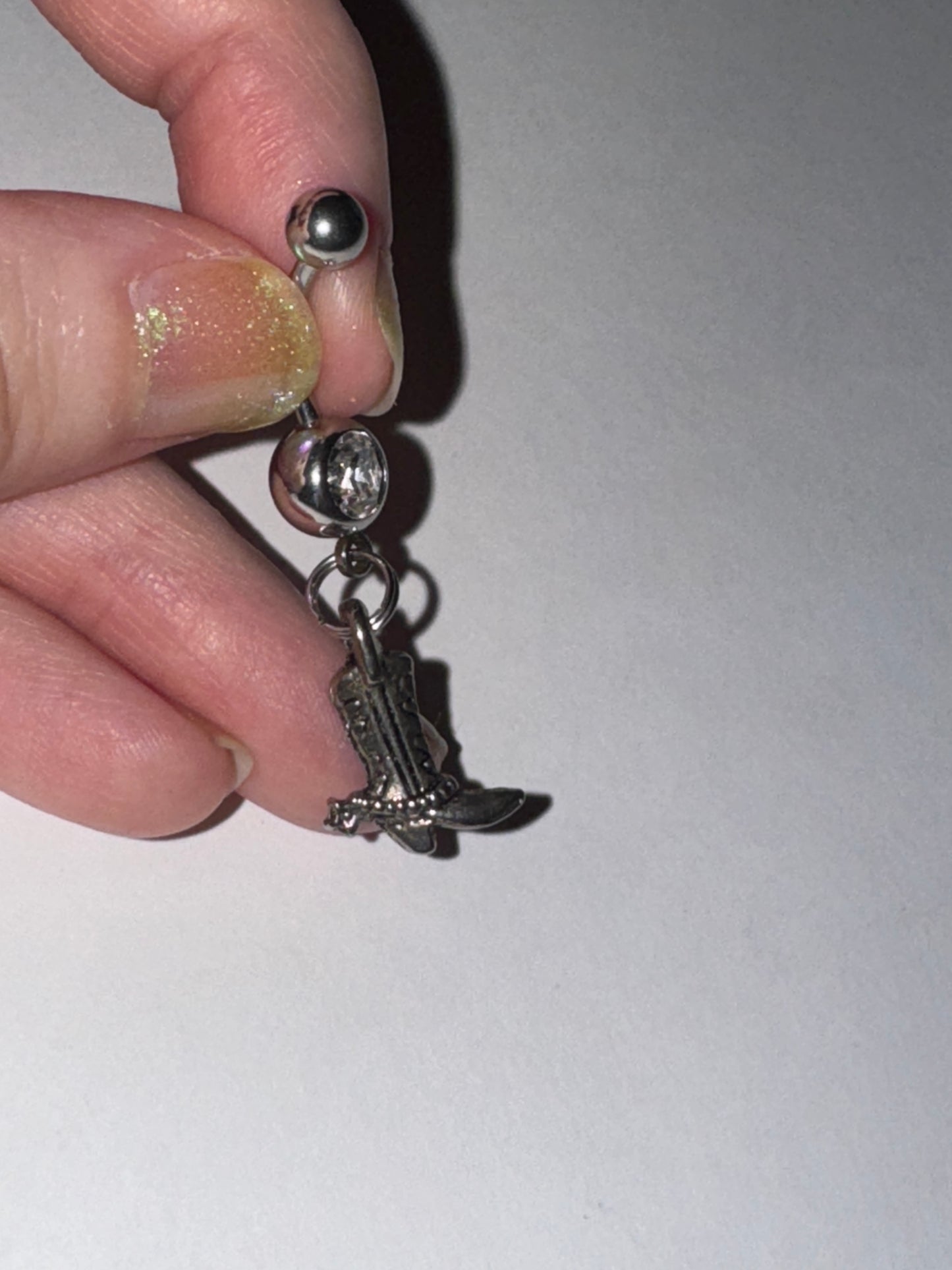 Boot With Spur Dangle Belly Ring