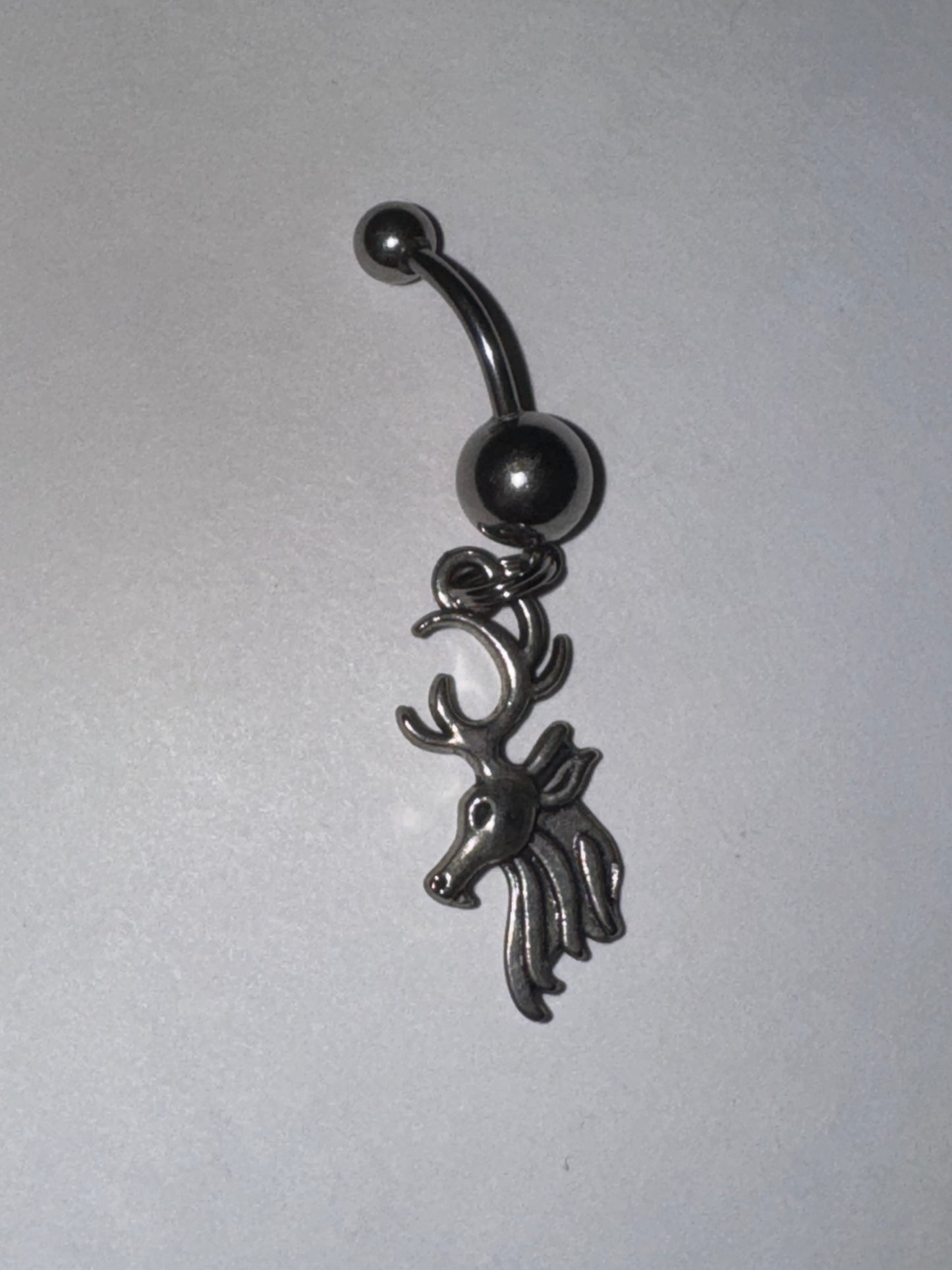 Buck Head Red Gem Dangle Belly Ring