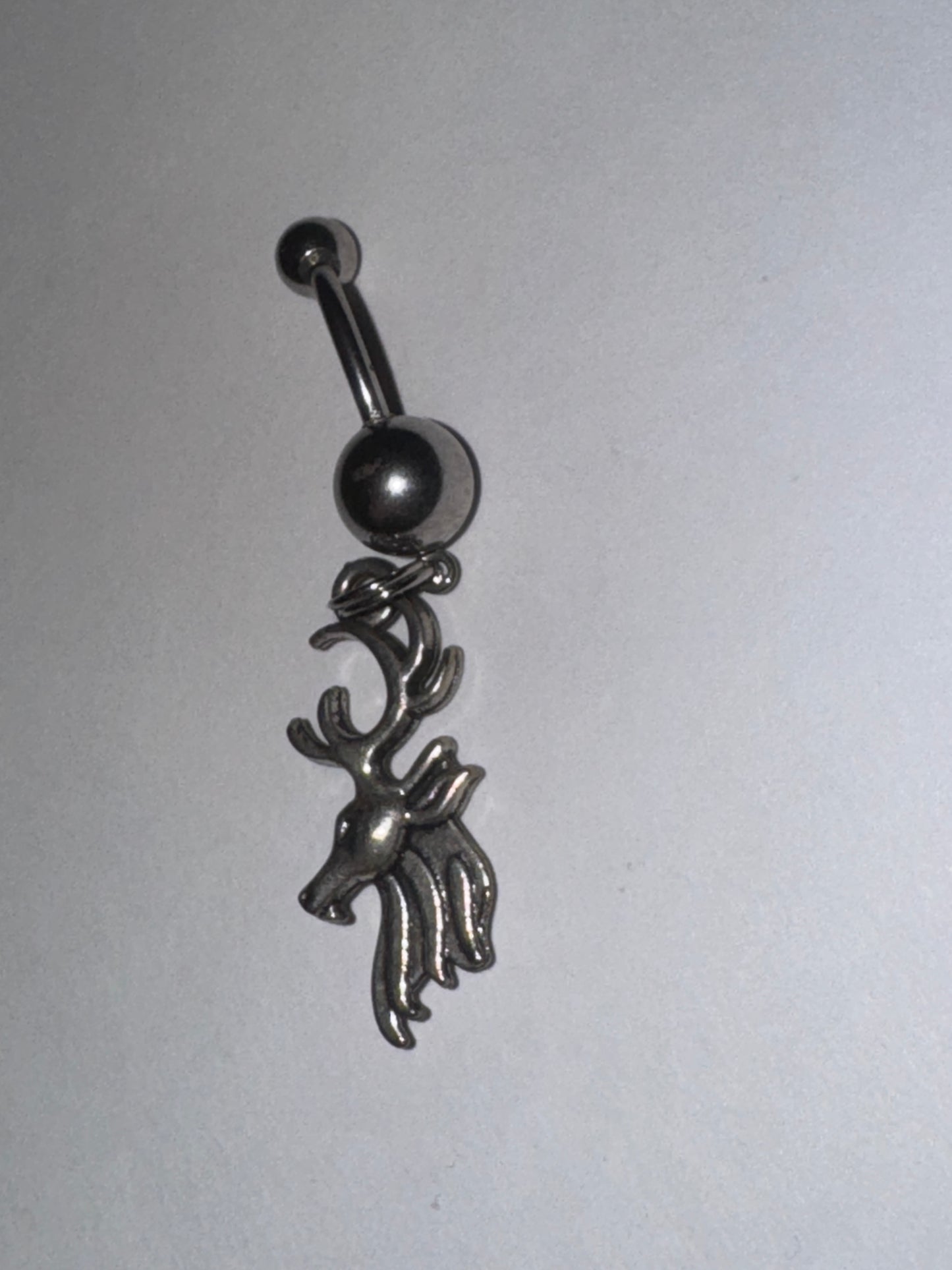 Buck Head Red Gem Dangle Belly Ring