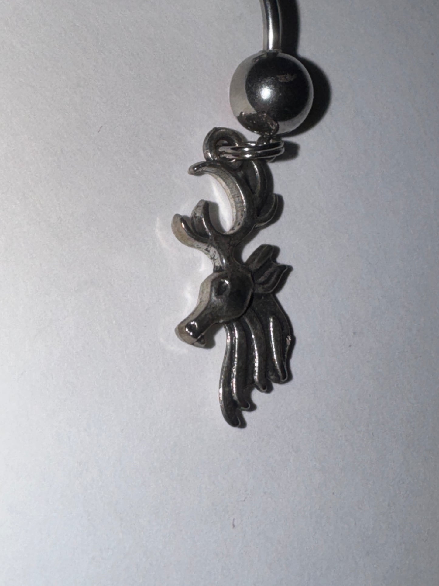 Buck Head Red Gem Dangle Belly Ring