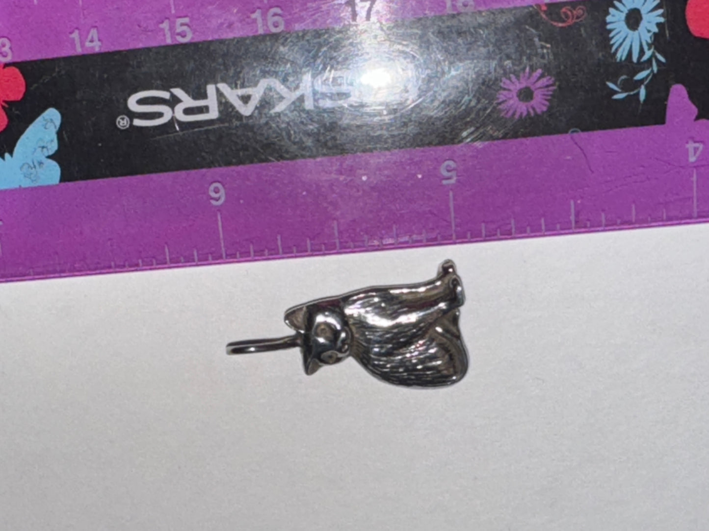 Sterling Silver Cute Cat Pendant