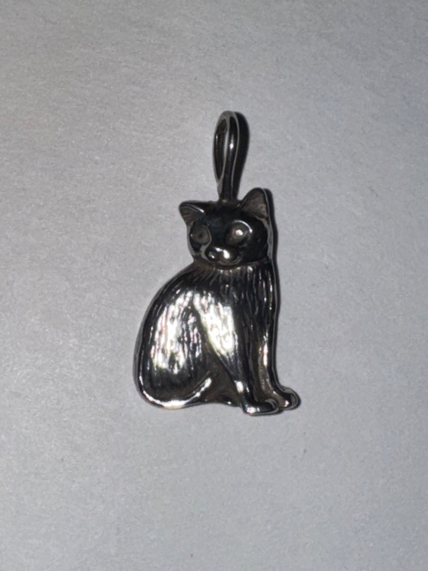 Sterling Silver Cute Cat Pendant