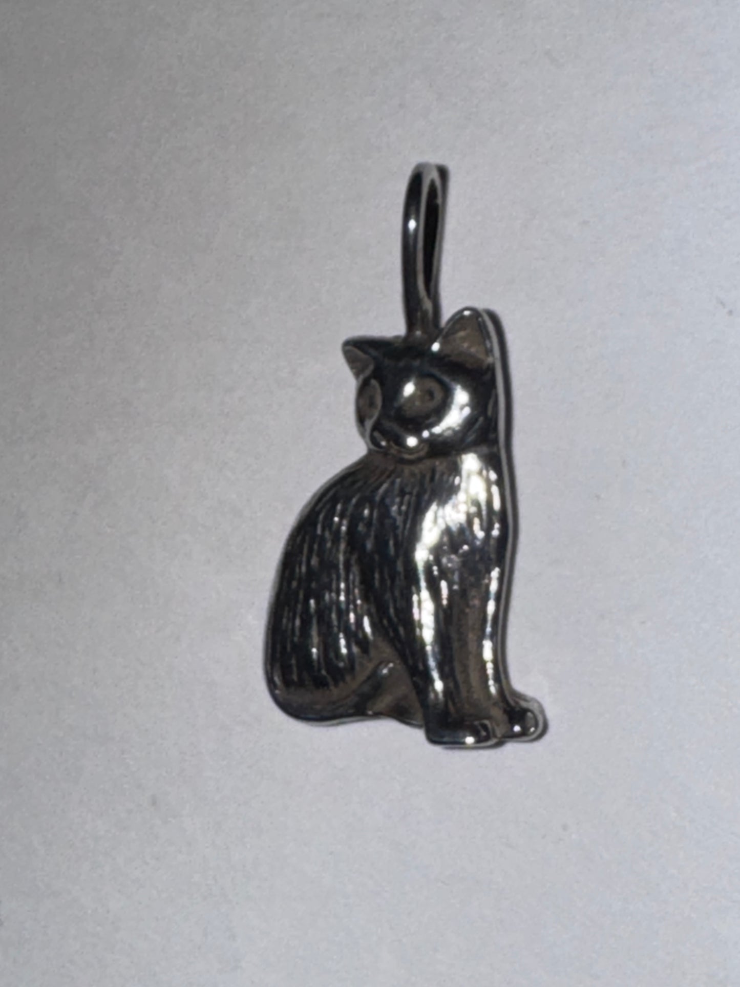 Sterling Silver Cute Cat Pendant