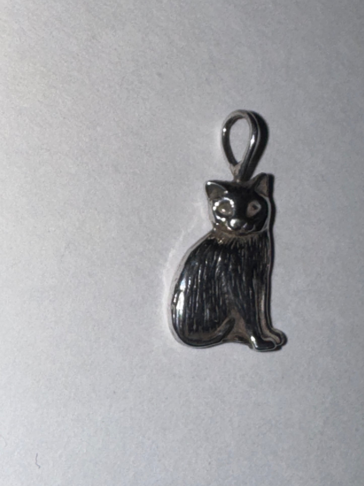 Sterling Silver Cute Cat Pendant
