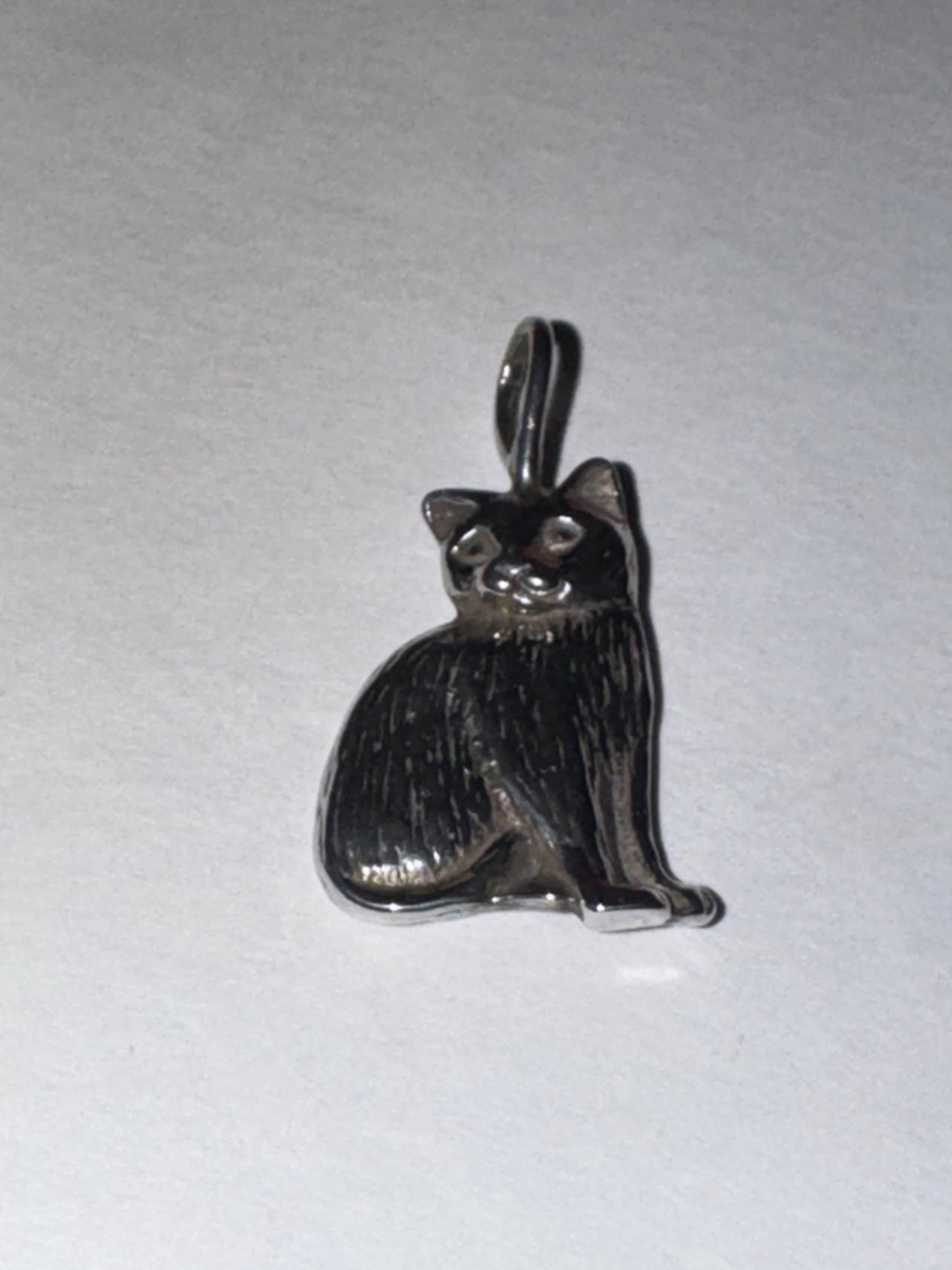 Sterling Silver Cute Cat Pendant