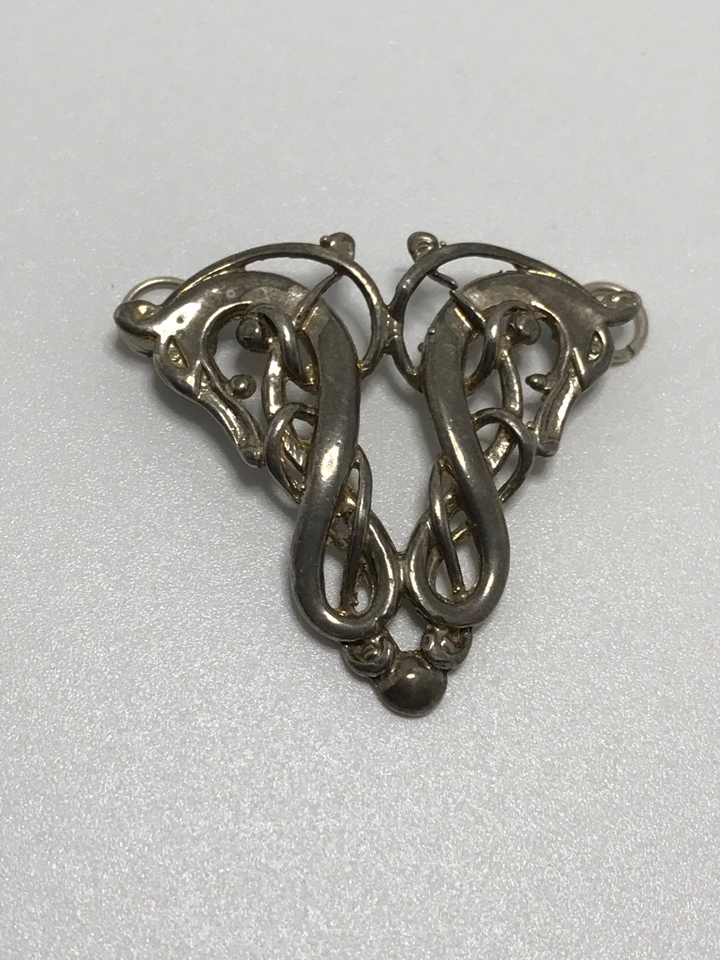 Sterling Silver Two Head Celtic Horse Pendant